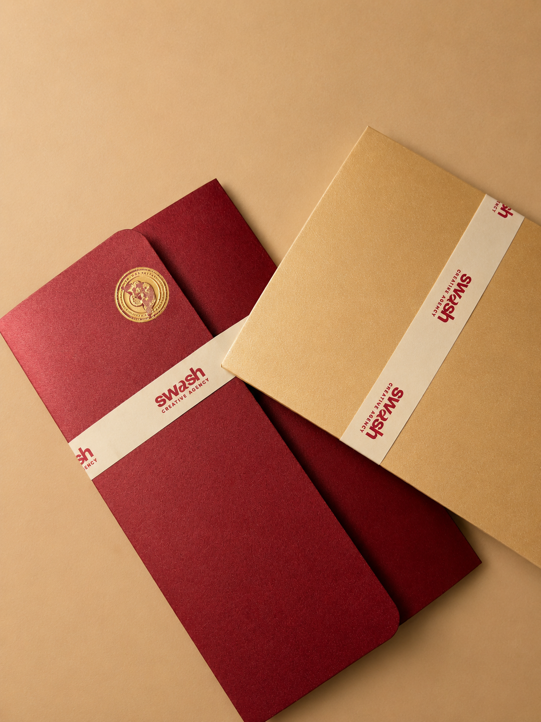 Branded thank-you card with matching envelope