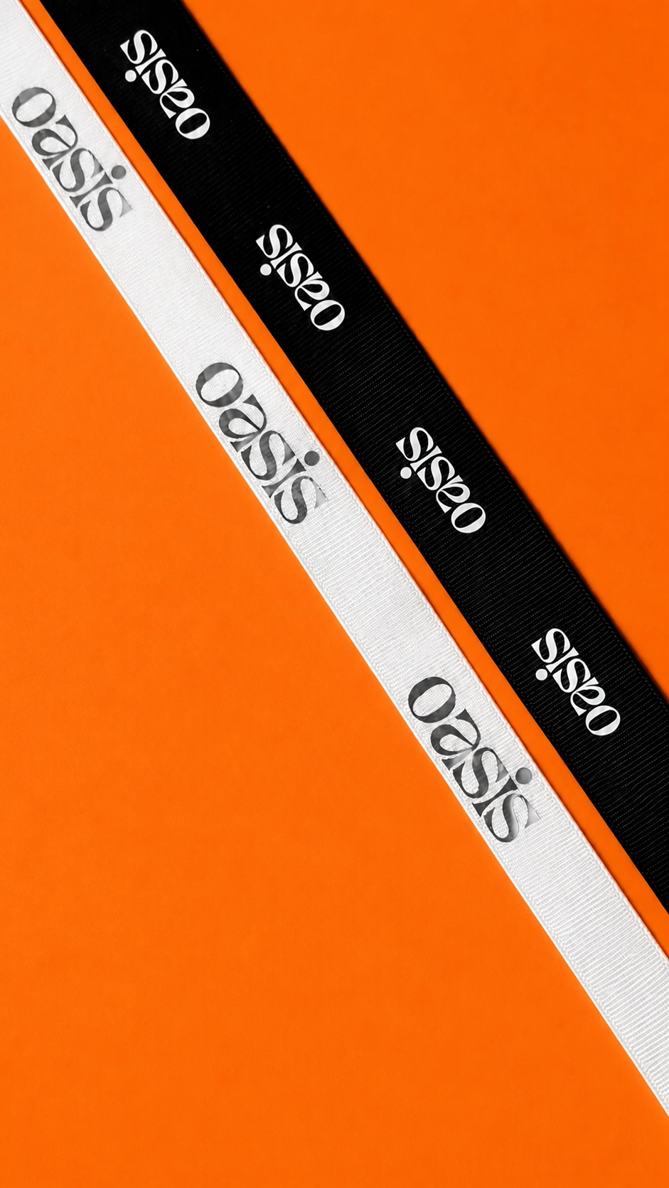 Close-up of printed branded ribbon used in luxury packaging