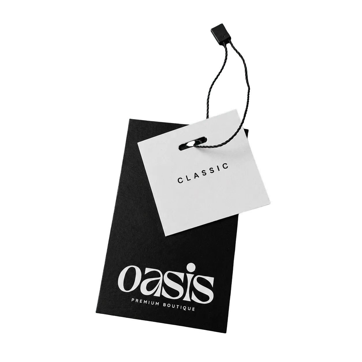 Two-piece luxury brand tag