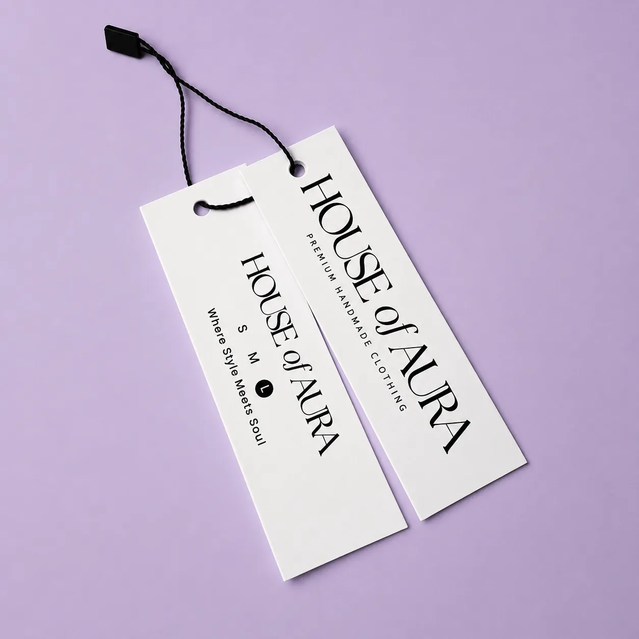 Layered two-piece branded tag