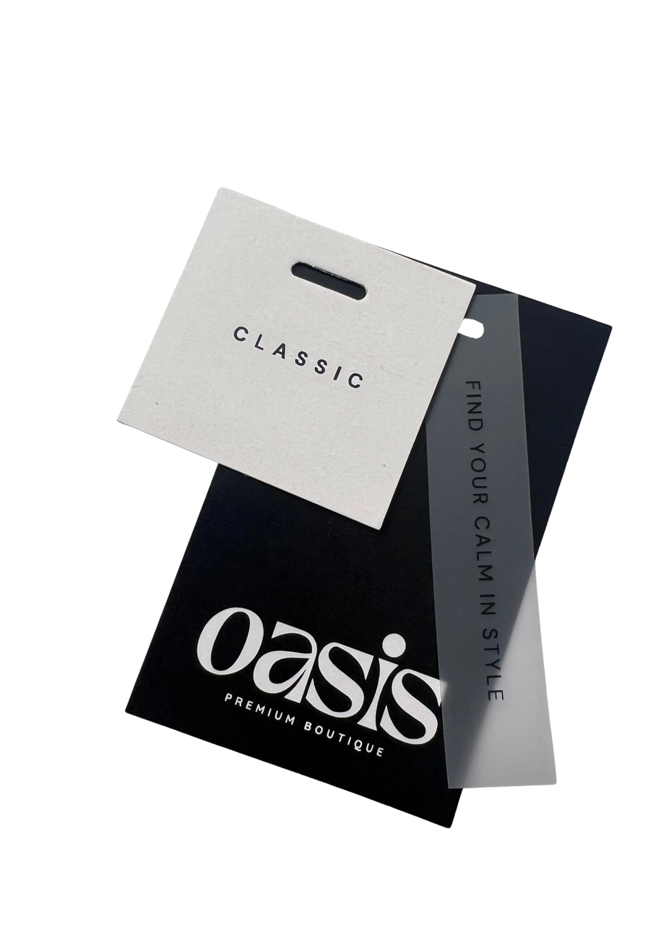 Three-piece luxury brand tag system