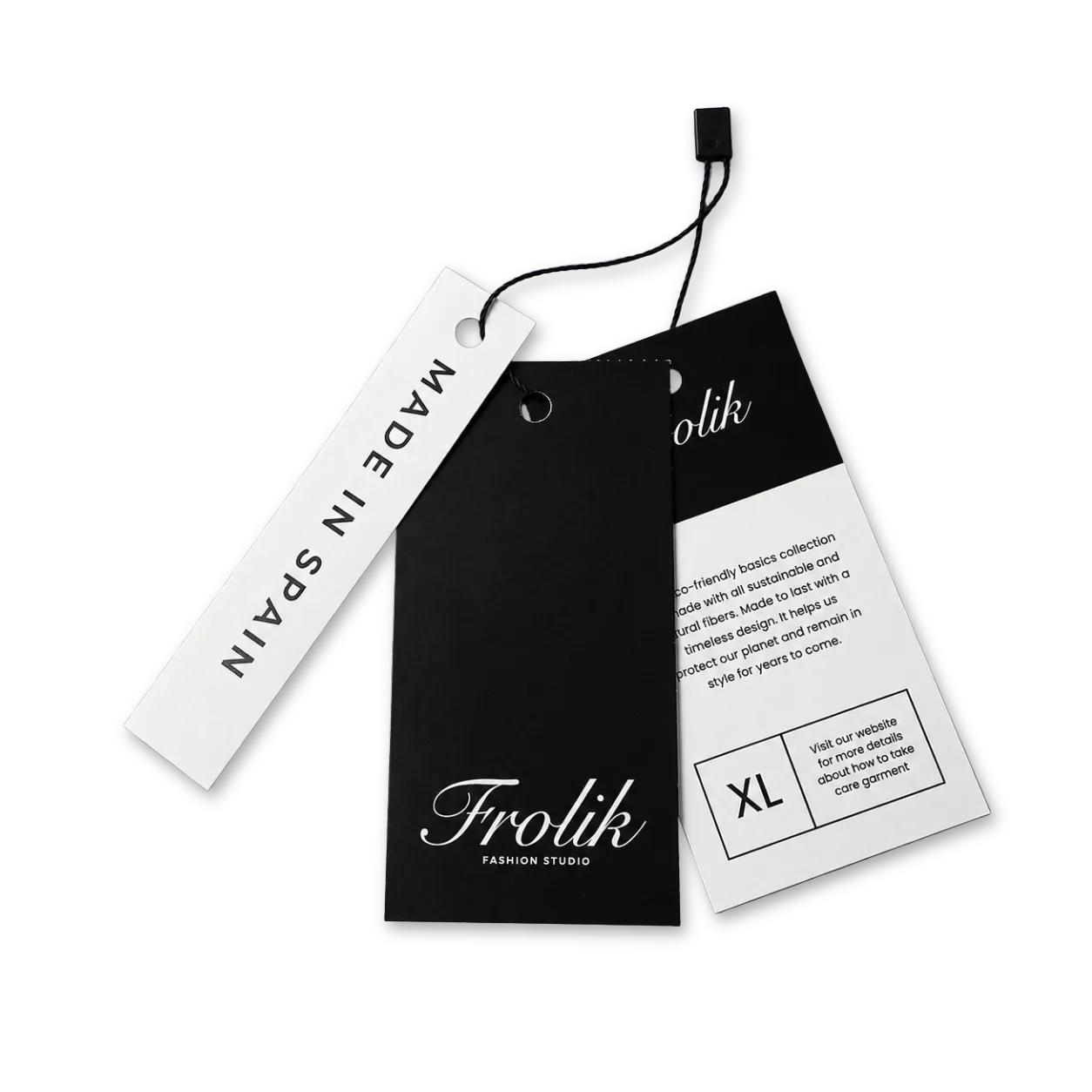 Fashion packaging with branded tag